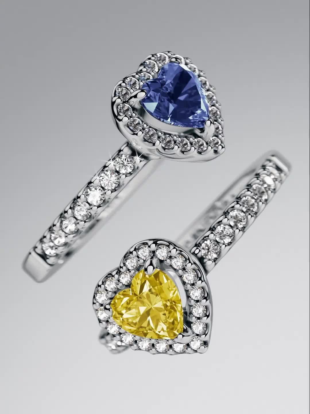 Sparkling Elevated Heart Ring