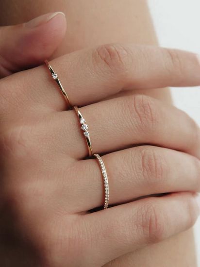 Pandora Era 14k Gold Lab-grown Diamond Triple Stone Ring Pandora UK