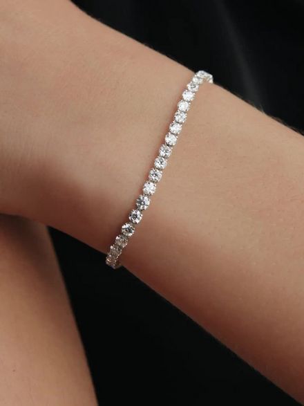 Pandora Era 14k White Gold Lab-grown Diamond Tennis Bracelet