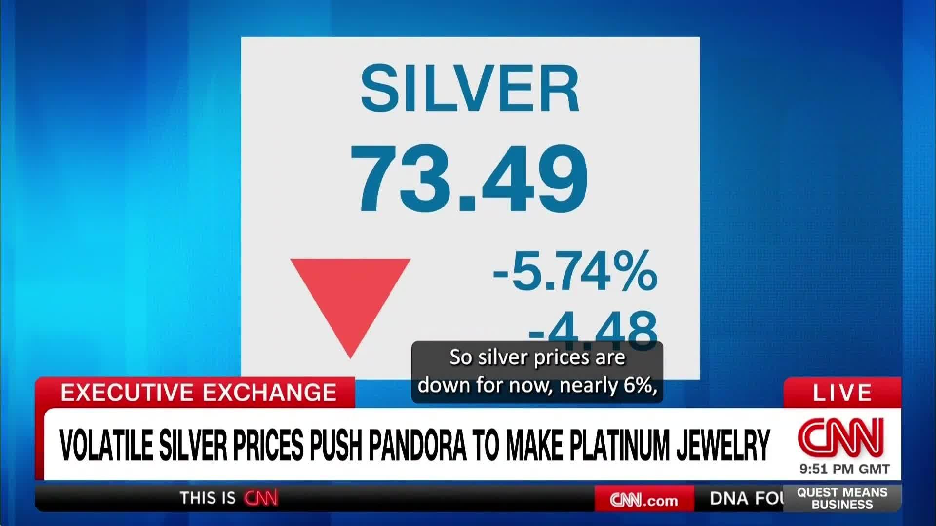 CEO Berta de Pablos-Barbier comments on volatile silver prices and Pandora's entry to platinum-plated jewellery