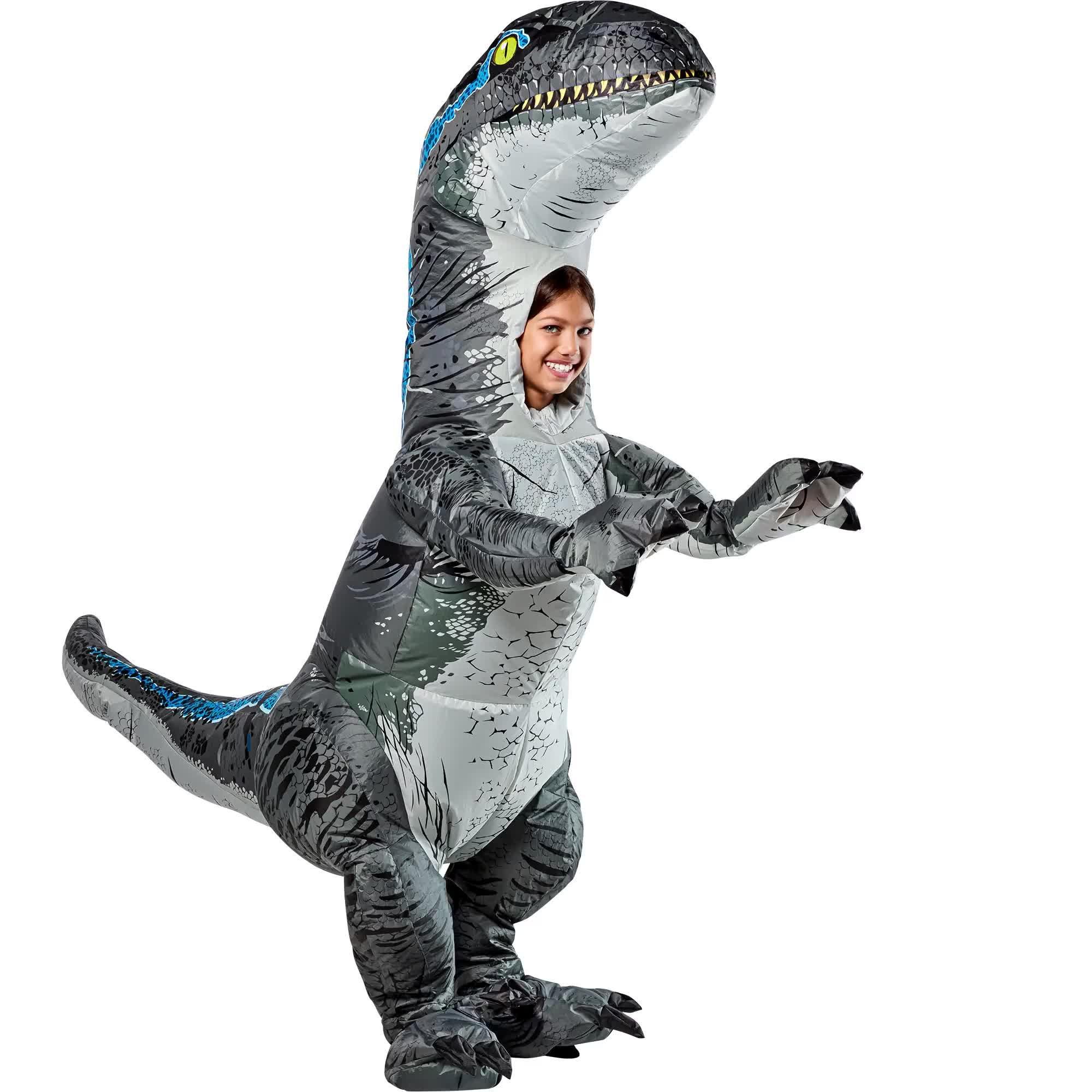 Kids' Blue Velociraptor Inflatable Costume - Jurassic World