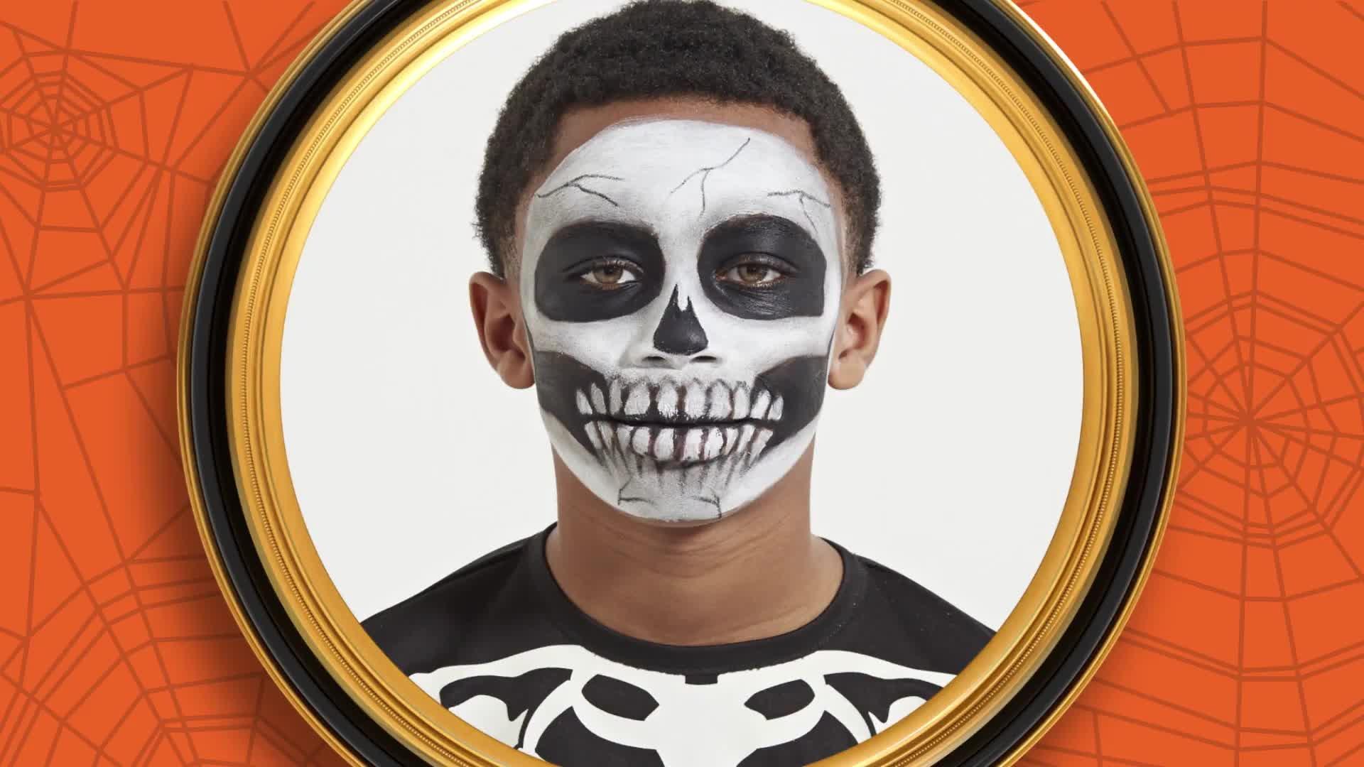 scary black and white face paint