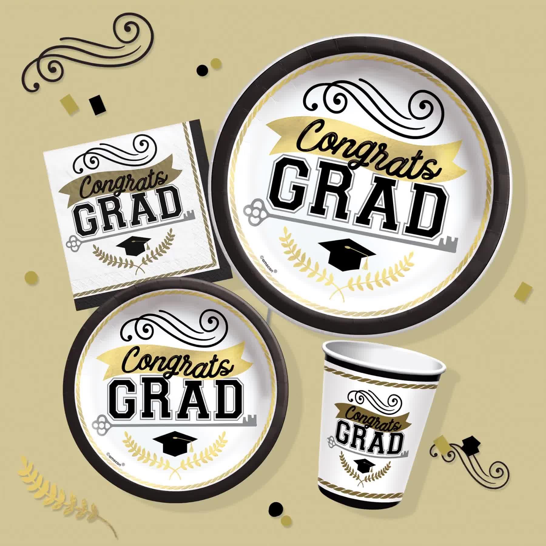 Achievement is Key Graduation Paper Dessert Plates, 6.75in, 50ct