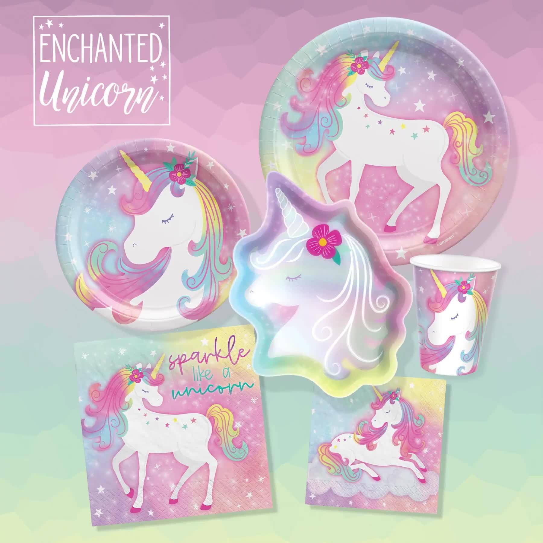 Enchanted Unicorn Round Paper Dessert Plates, 7in, 8ct