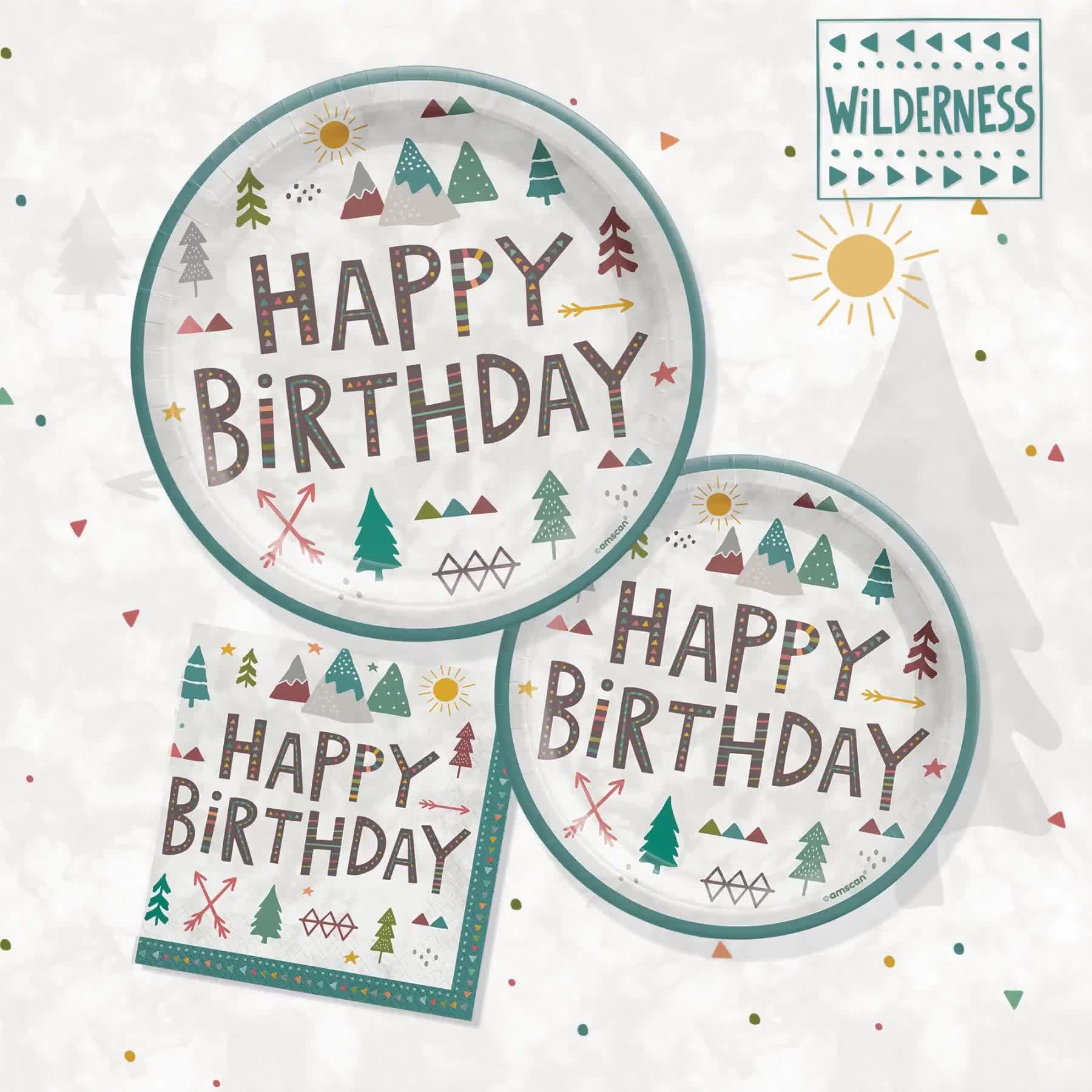 Wilderness Birthday Paper Dessert Plates, 7in, 8ct