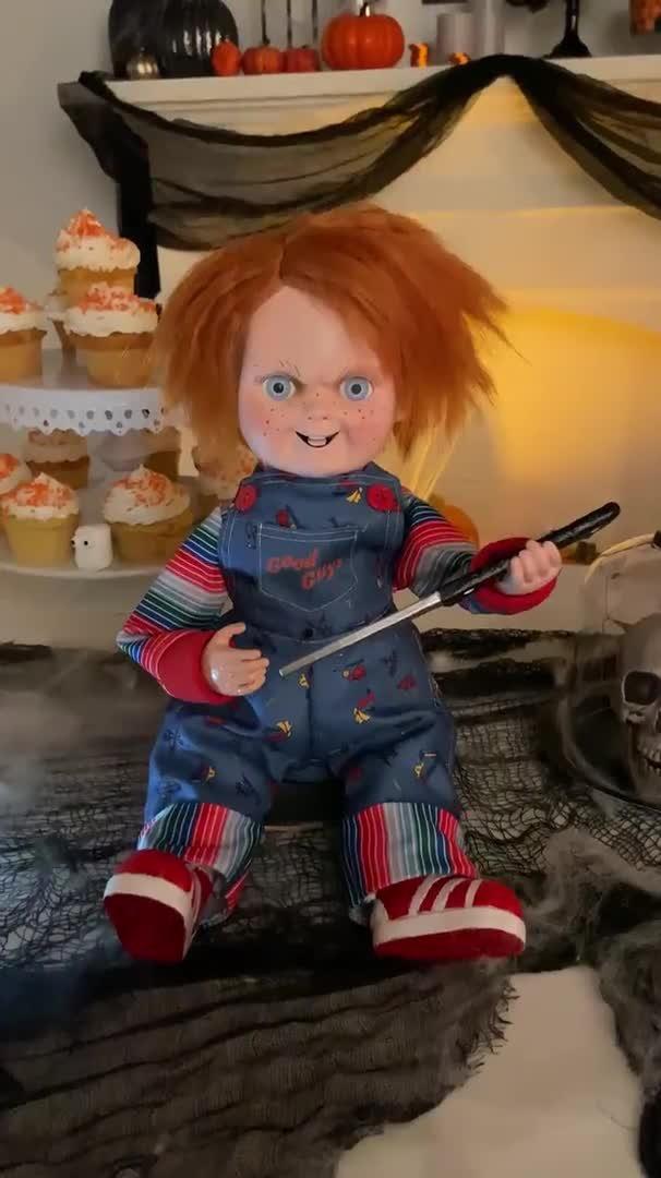 Animatronic Chucky Doll, 9in x 11.8in - Halloween Decoration