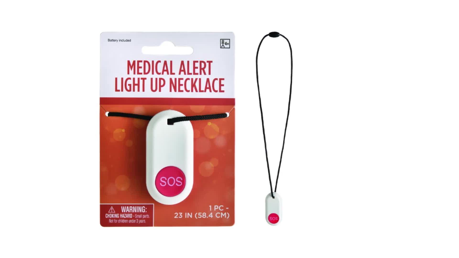 Light-Up Medical Alert Button Necklace Prop - 100th Day of School