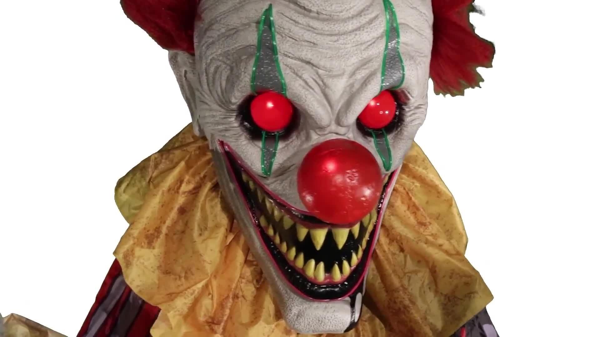Animatronic Light-Up Talking Cackles the Clown, 12ft - Halloween Decoration