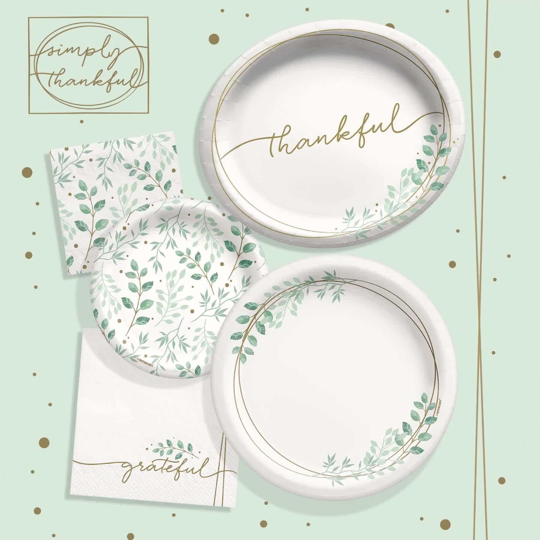 Simply Thankful Paper Dessert Plates, 6.75in, 20ct