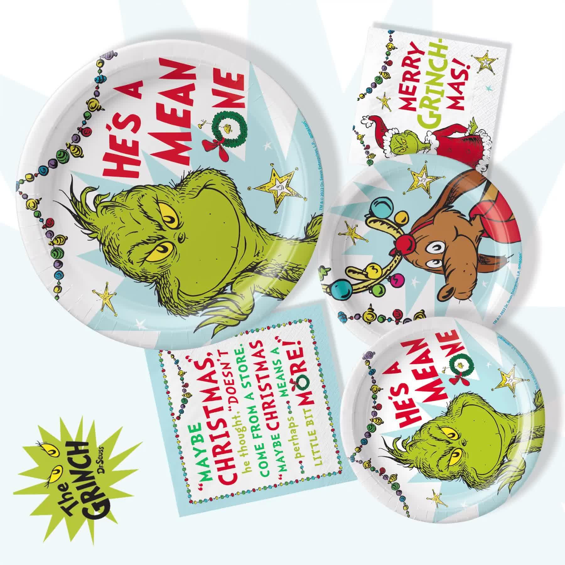 Grinch's Max Christmas Paper Dessert Plates, 7in, 8ct