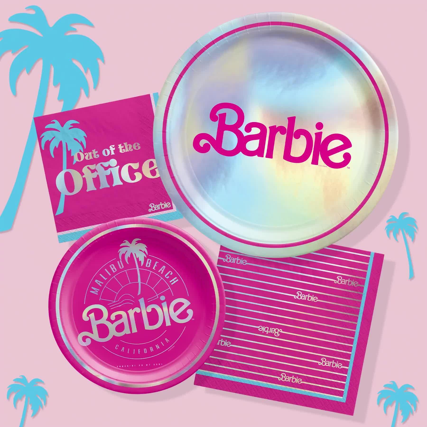 Metallic Malibu Barbie Paper Dessert Plates, 7in, 8ct