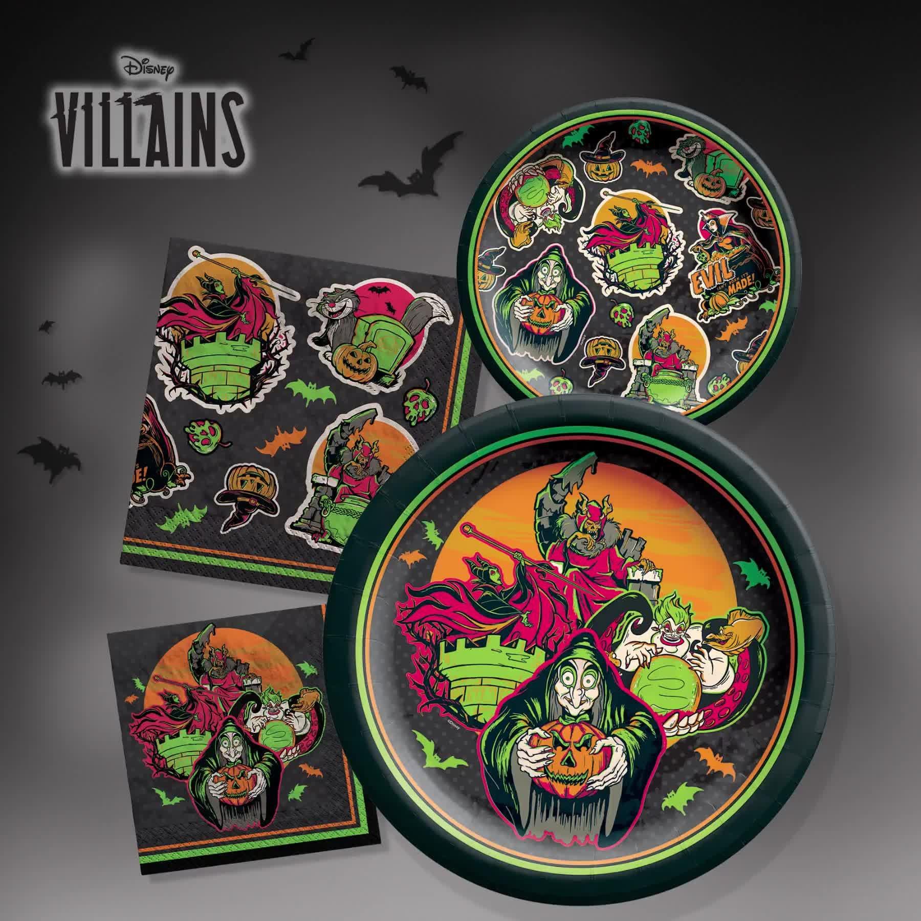 Disney Villains Halloween Paper Dessert Plates, 6.75in, 18ct