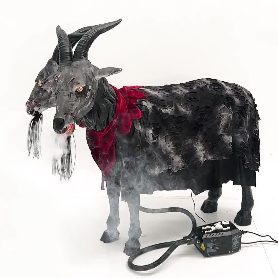 Animatronic Light-Up Contaminated Kid the 2-Headed Goat, 4ft