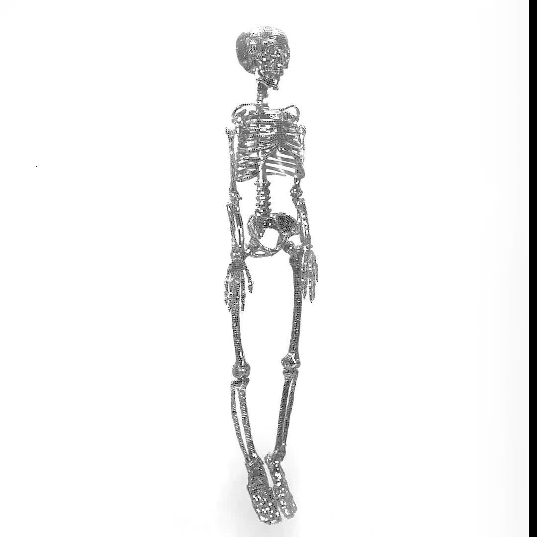 Baby Disco the Hanging Poseable Disco Mirror Skeleton, 3ft - Halloween Decoration