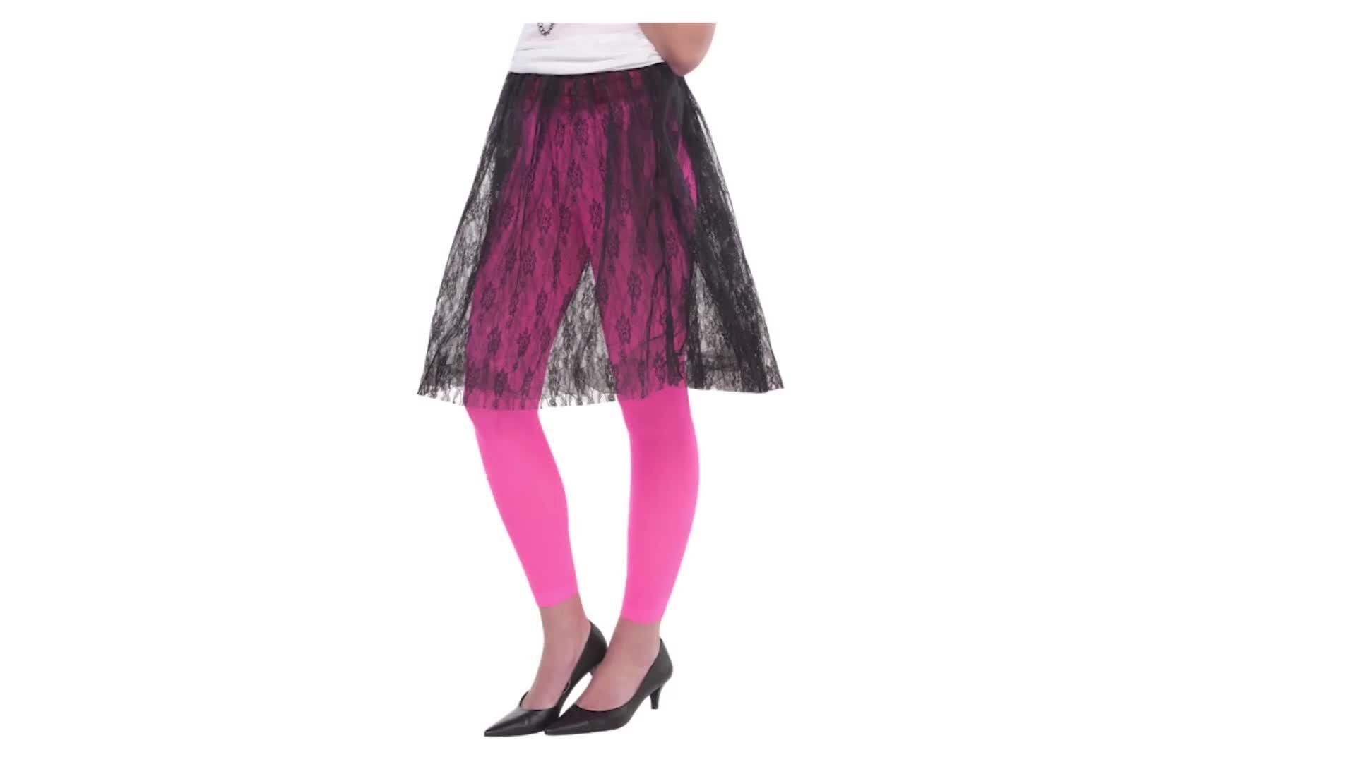 Adult Neon Pink Footless Tights