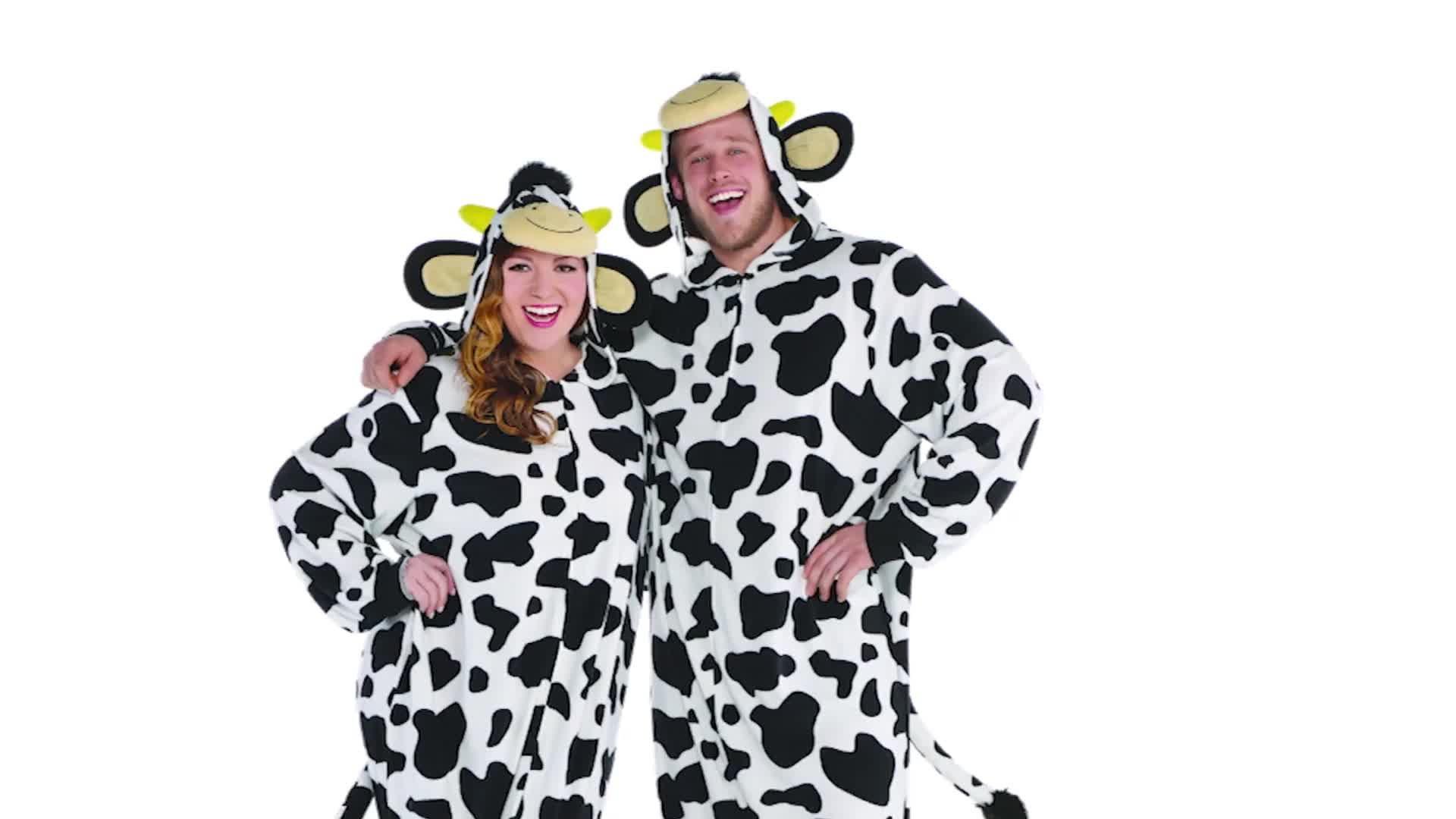 Adult Zipster Cow One Piece Costume Plus Size