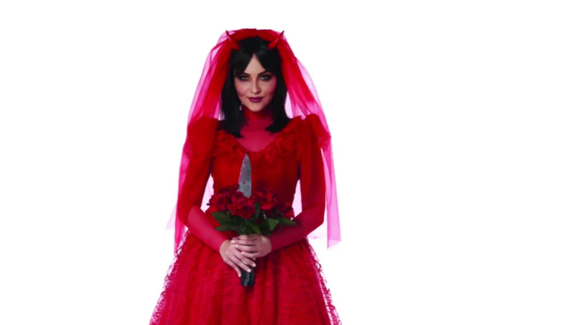 Adult Red Bride From Hell Costume