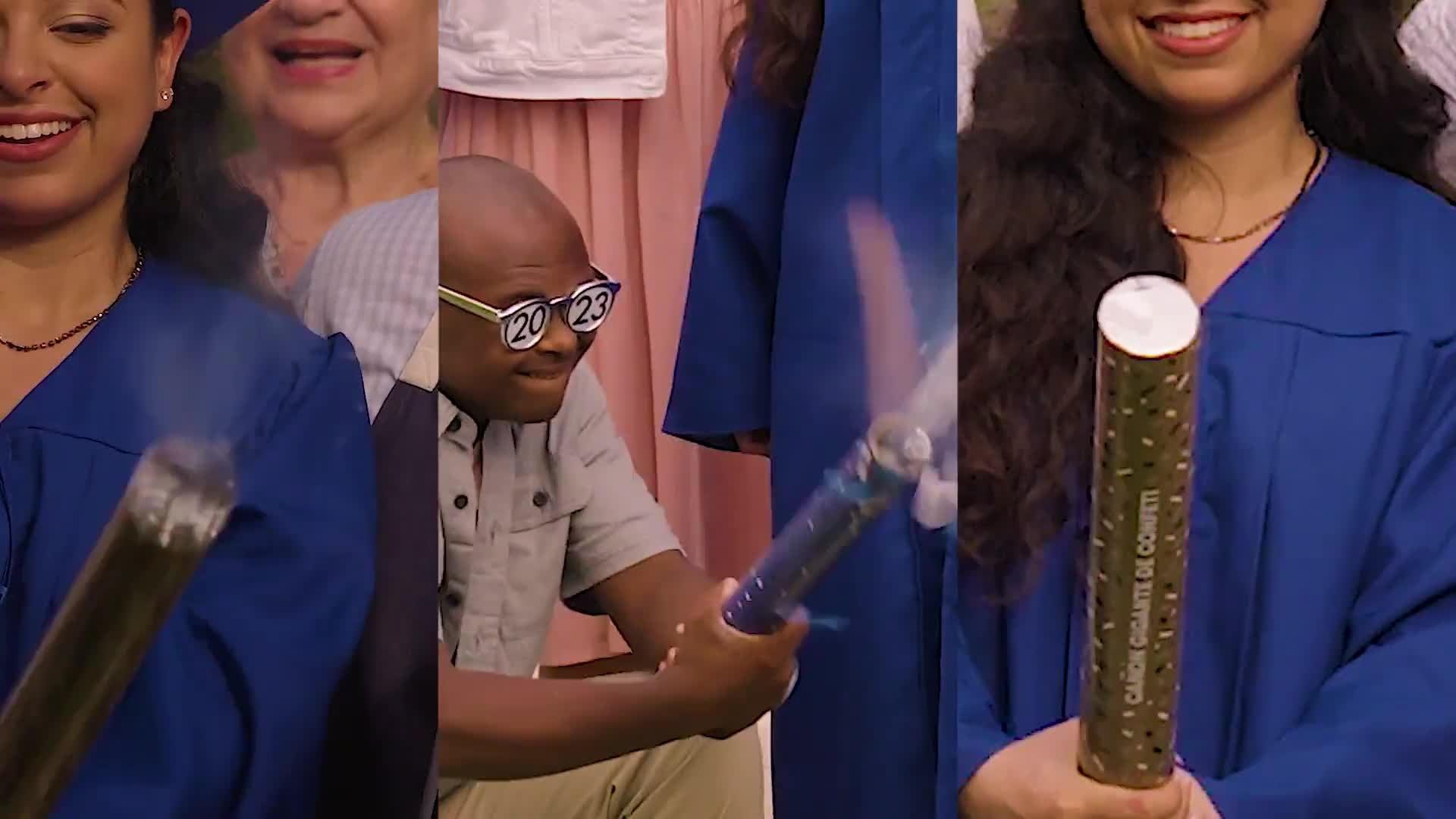 Giant Red Graduation Confetti Cannon, 2in x 24in Party City