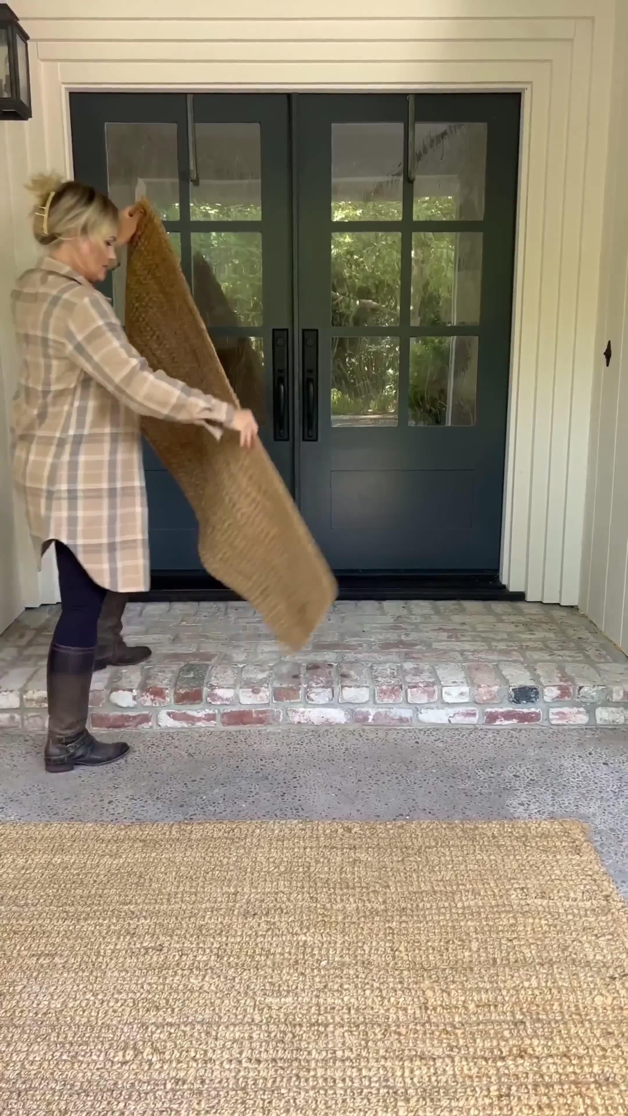 Hello Harvest Coir Doormat, 29.5in x 17.75in