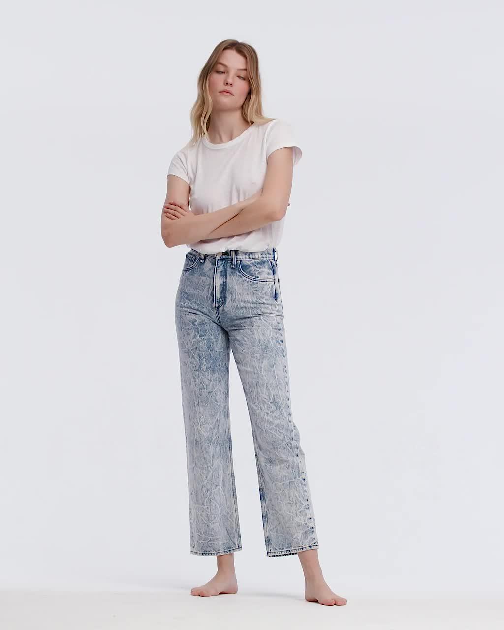 Ruth Super High-Rise Straight Leg Jeans in Bay Water