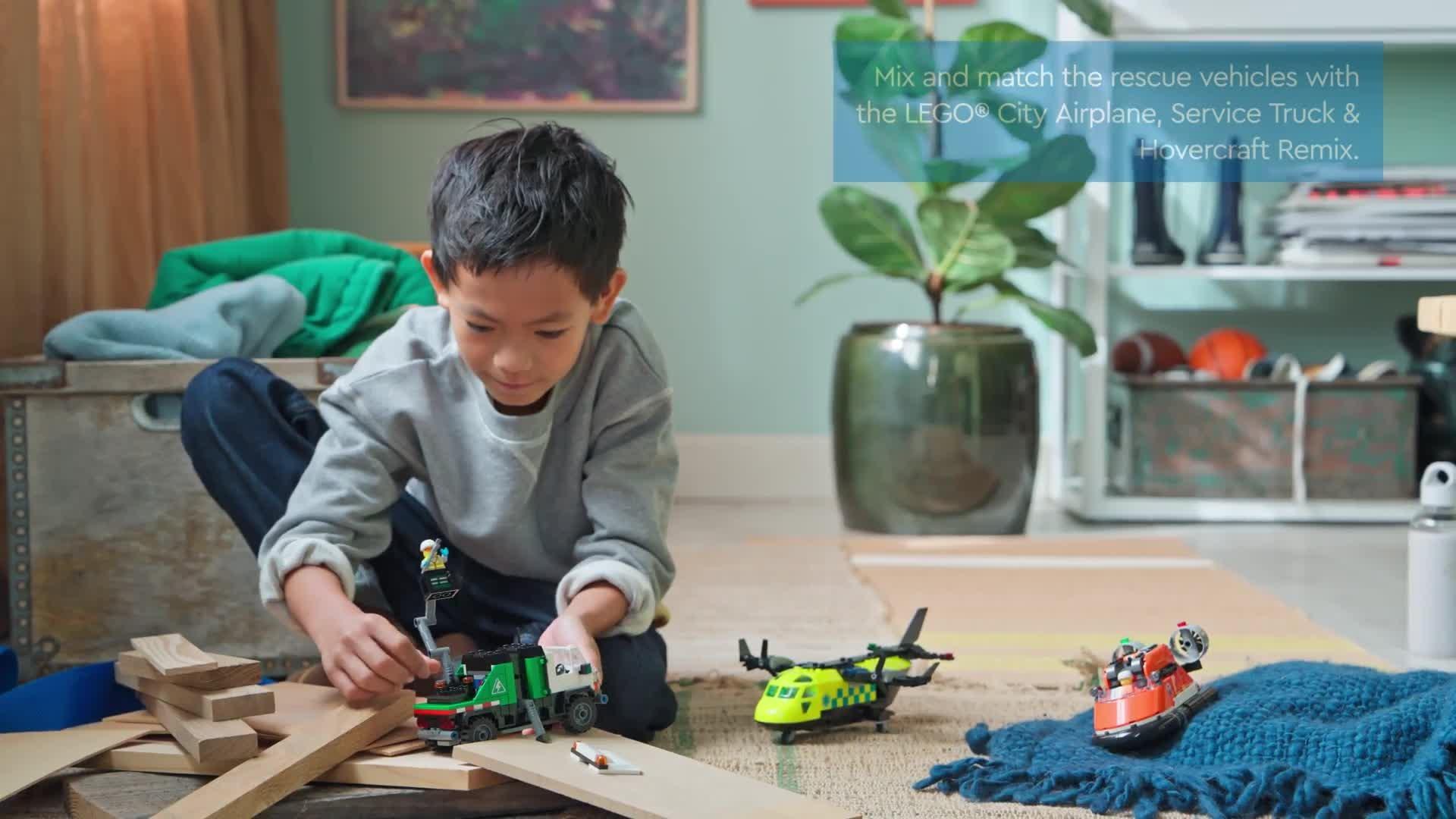 LEGO® City Airplane, Service Truck & Hovercraft Remix 60505 