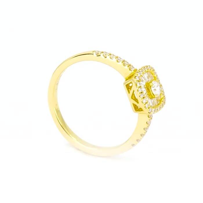 Poze Inel de logodna din aur galben de 18K cu diamante de 0.37ct