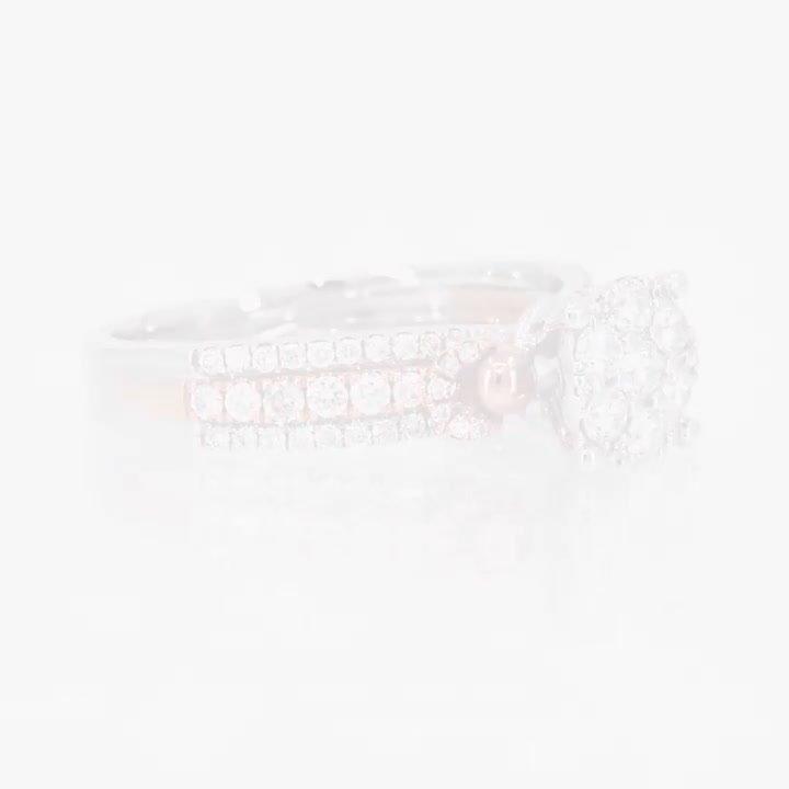 Poze Inel de logodna din aur alb-roz de 18K cu diamante de 0.47ct