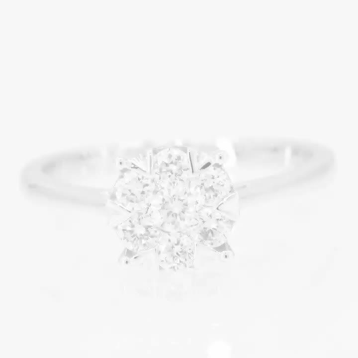 Poze Inel de logodna din aur alb de 18K cu diamante de 0.34ct