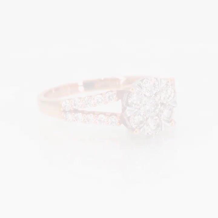 Poze Inel de logodna din aur roz de 18K cu diamante de 1ct