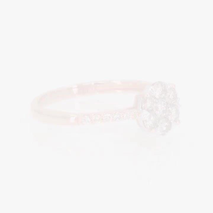 Poze Inel de logodna din aur roz de 18K cu diamante de 0.5ct