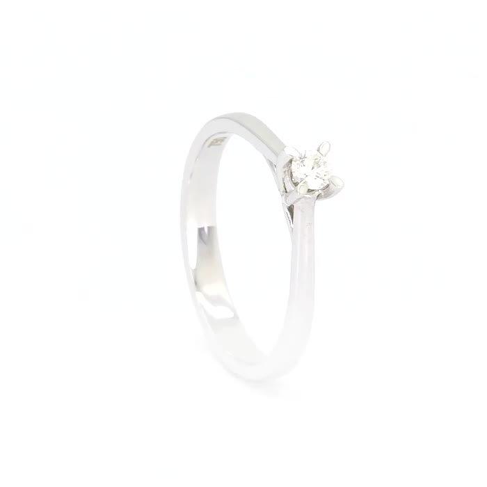 Poze Inel de logodna din aur alb de 18K cu un diamant solitaire de 0.1ct