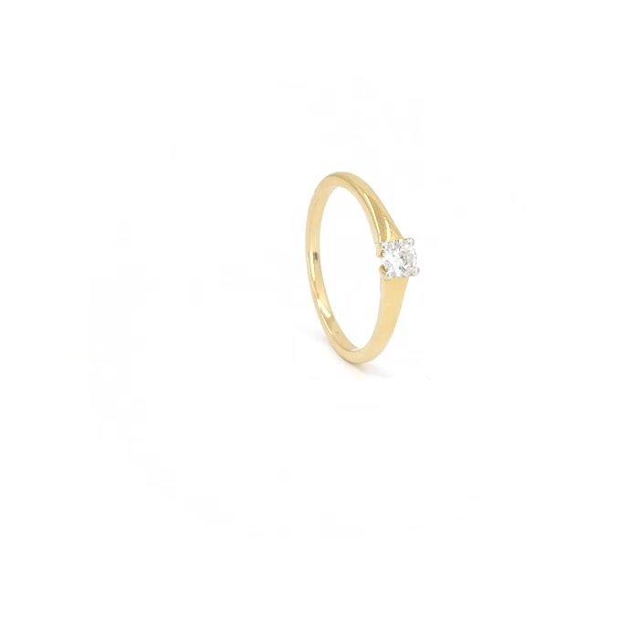 Poze Inel de logodna din aur galben de 18K cu un diamant solitaire de 0.3ct