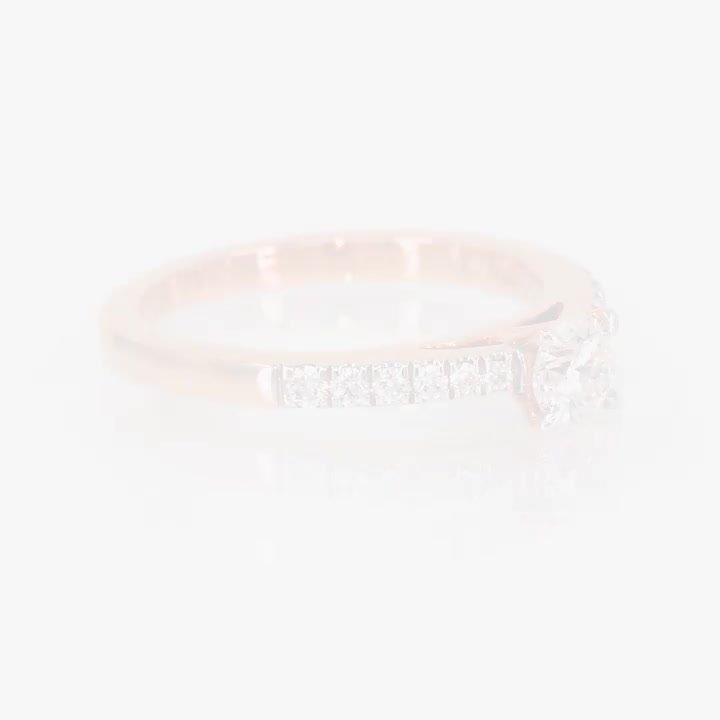 Poze Inel de logodna din aur roz de 18K cu diamant de 0.28ct si diamante de 0.12ct