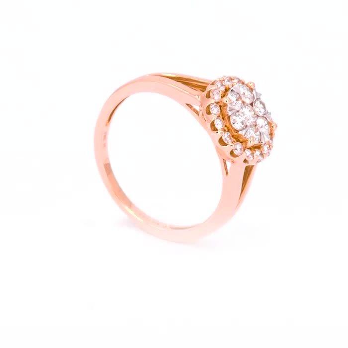 Poze Inel din aur roz de 18K cu diamante de 0.5ct