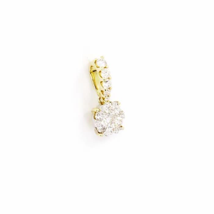Poze Pandant din aur alb-galben de 14K cu diamante de 0.515ct