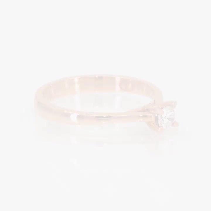 Poze Inel de logodna din aur roz de 18K cu un diamant solitaire de 0.15ct