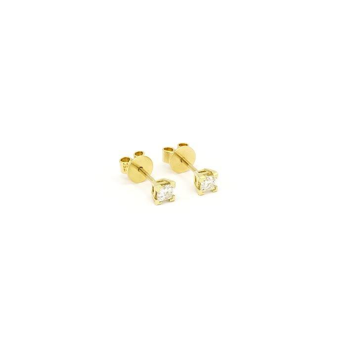 Poze Cercei din aur galben de 18K cu diamante de 0.4ct