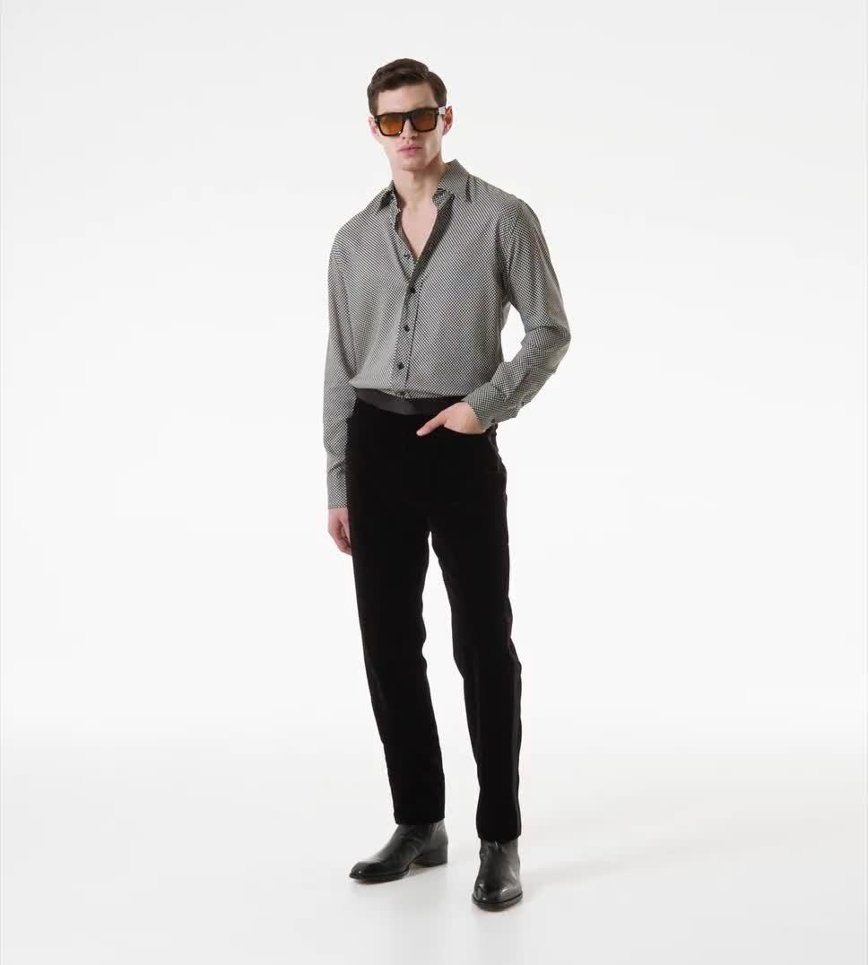 Tシャツ・カットソー TOM FORD FW25 Polka dot shirt (HRN001FMT060 ZBLEC) POLKA DOT FLUID FIT SHIRT | Tom Ford Fashion