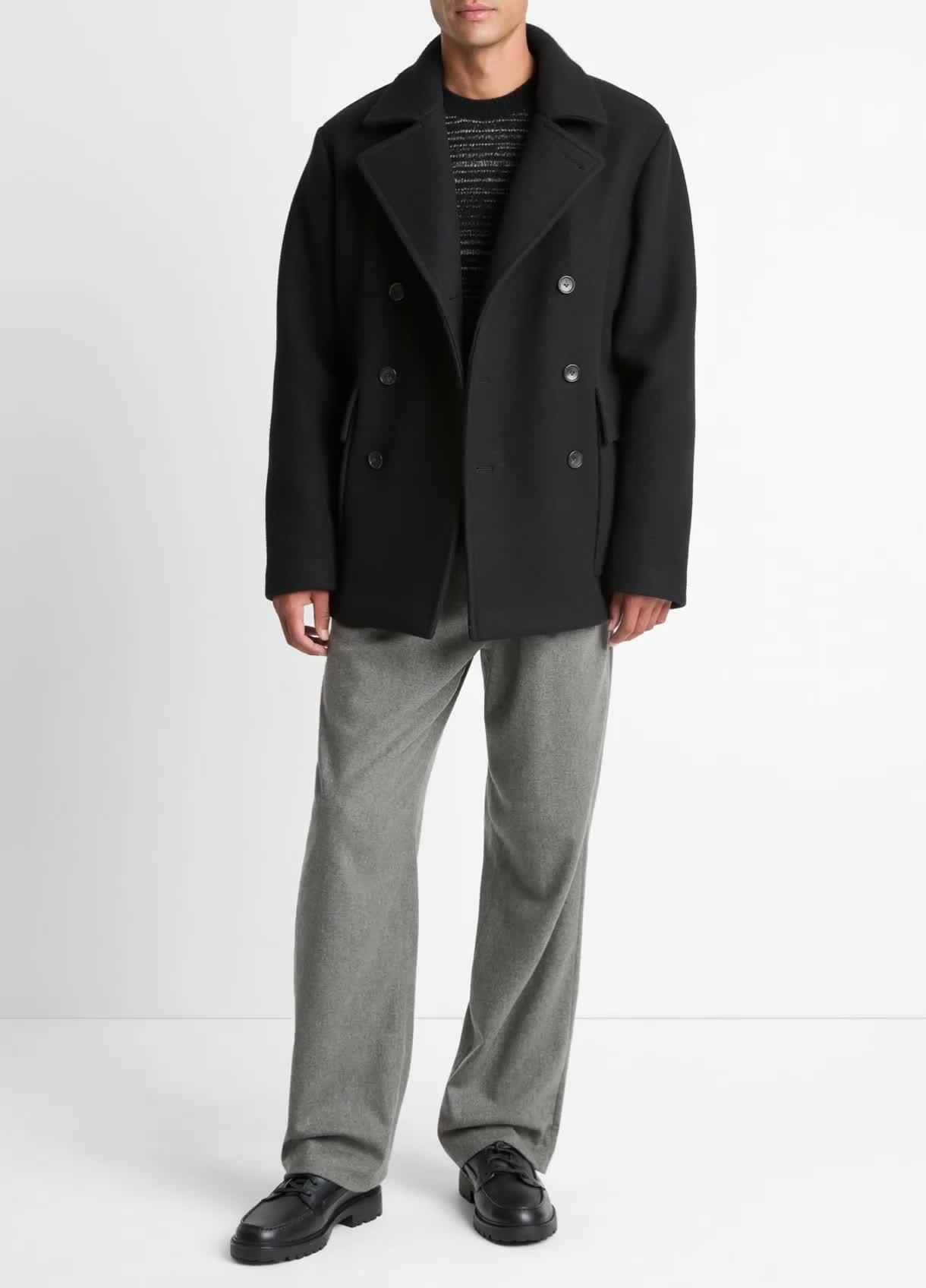 Italian Wool-Blend Peacoat image number 0