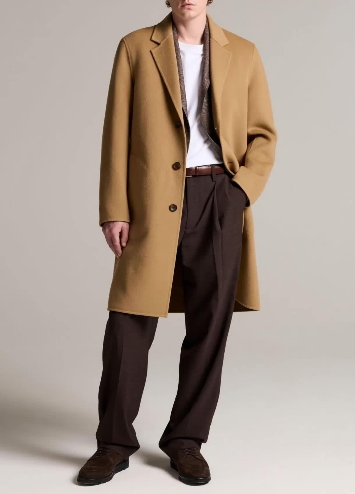 Splittable Wool-Cashmere Single-Breasted Topcoat image number 0