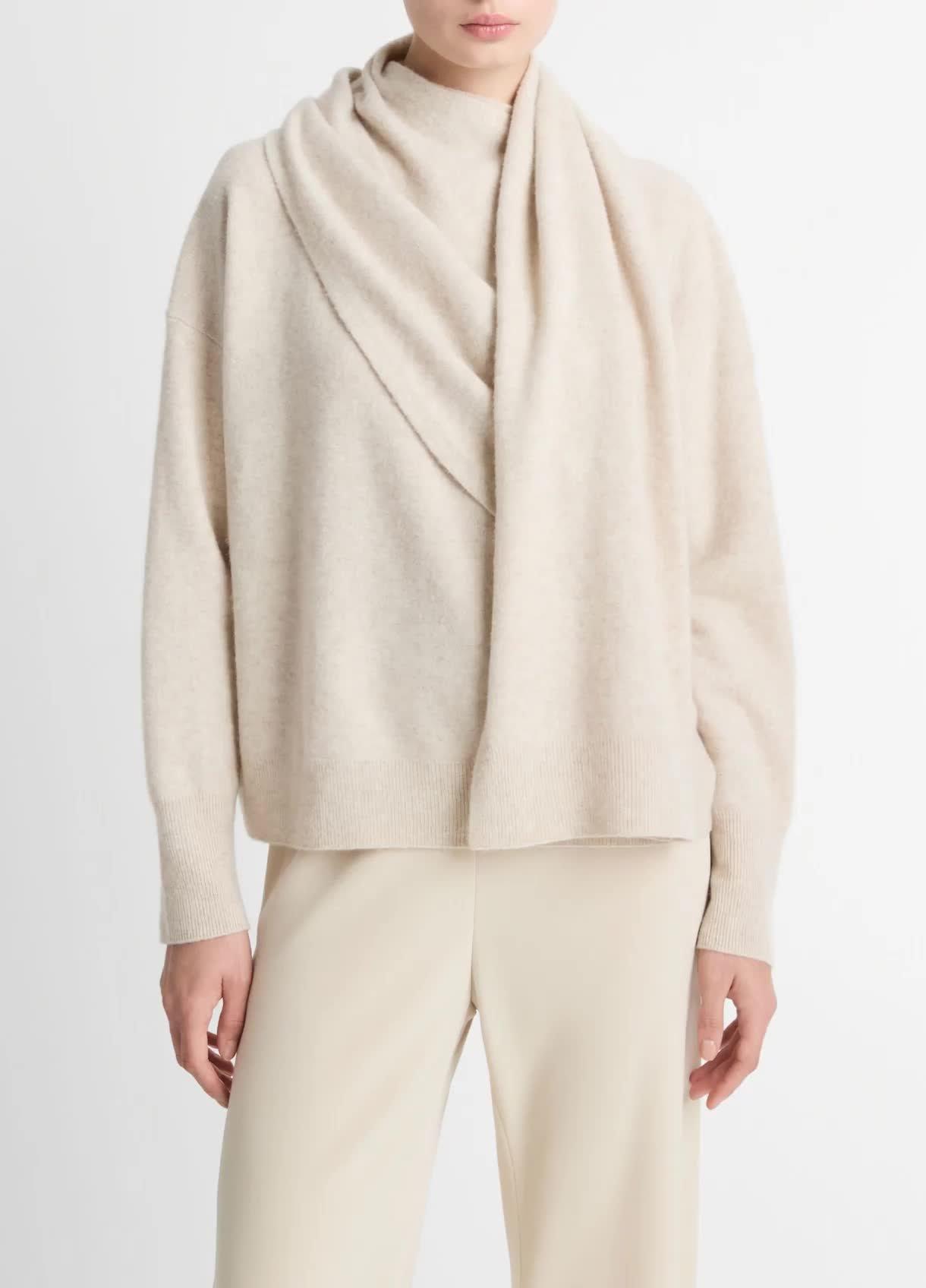 Draped-Shawl Wool-Cashmere Sweater image number 0