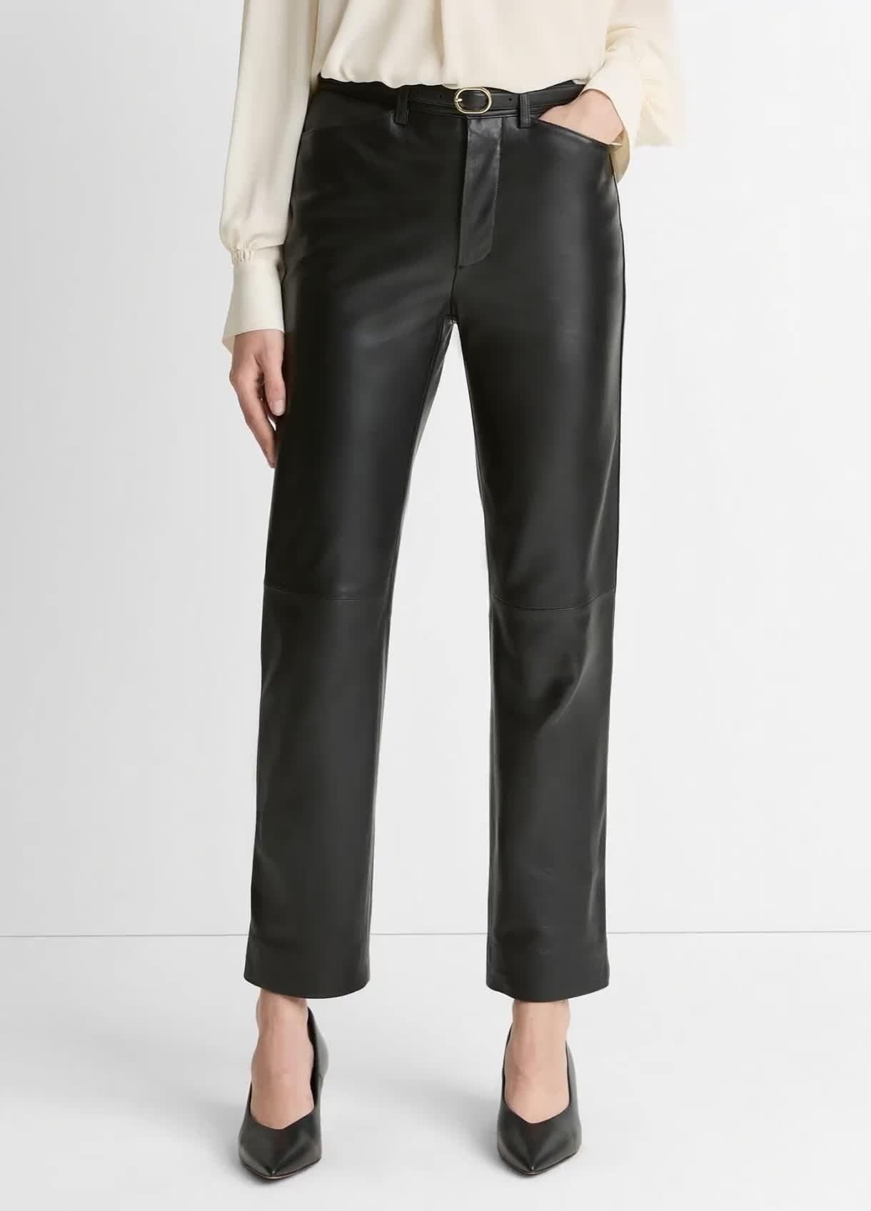 Leather Straight-Leg Trouser image number 0