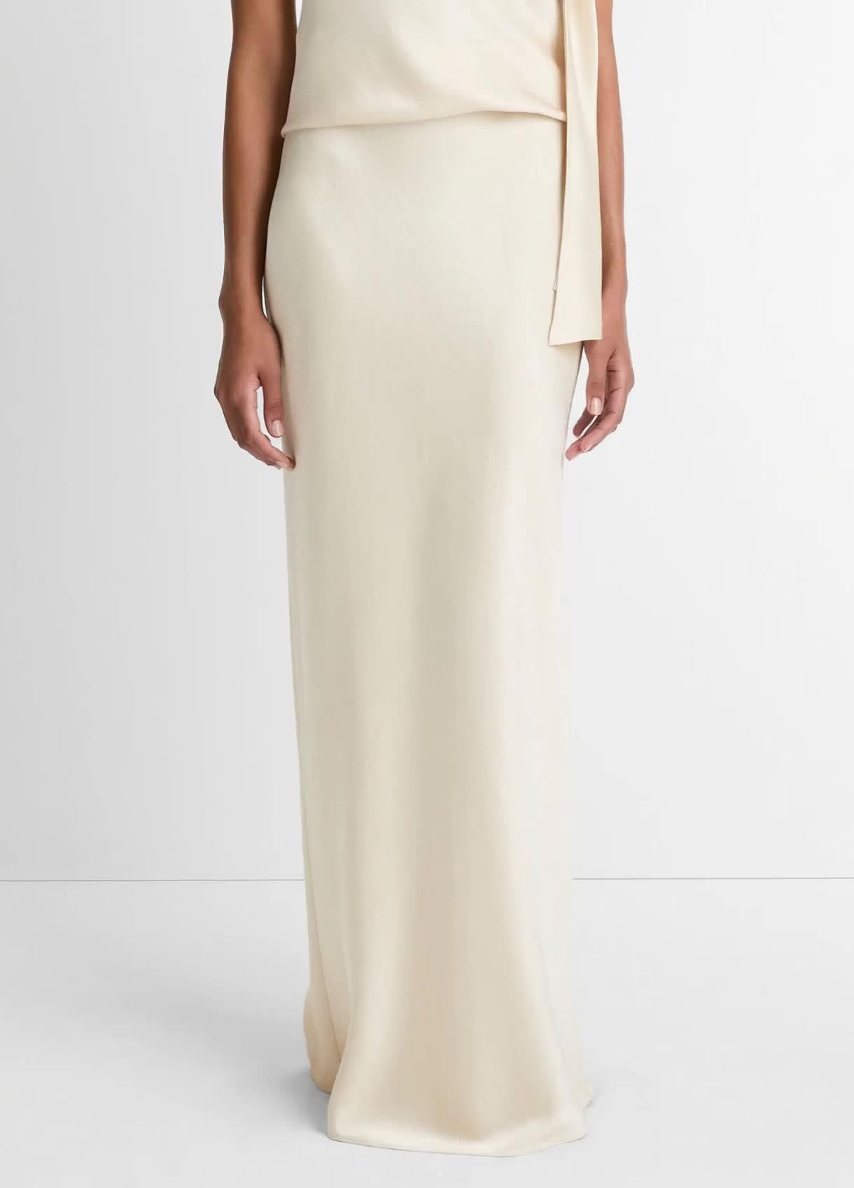 Satin Bias Column Skirt image number 0