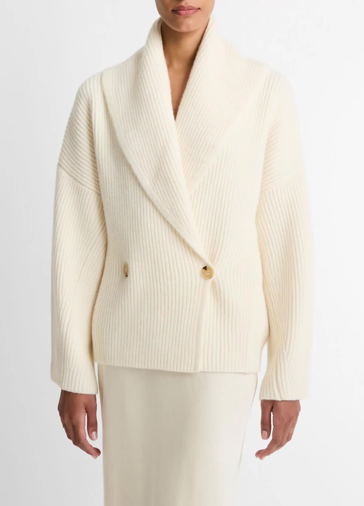 Wool-Blend Draped Sweater Coat image number 0