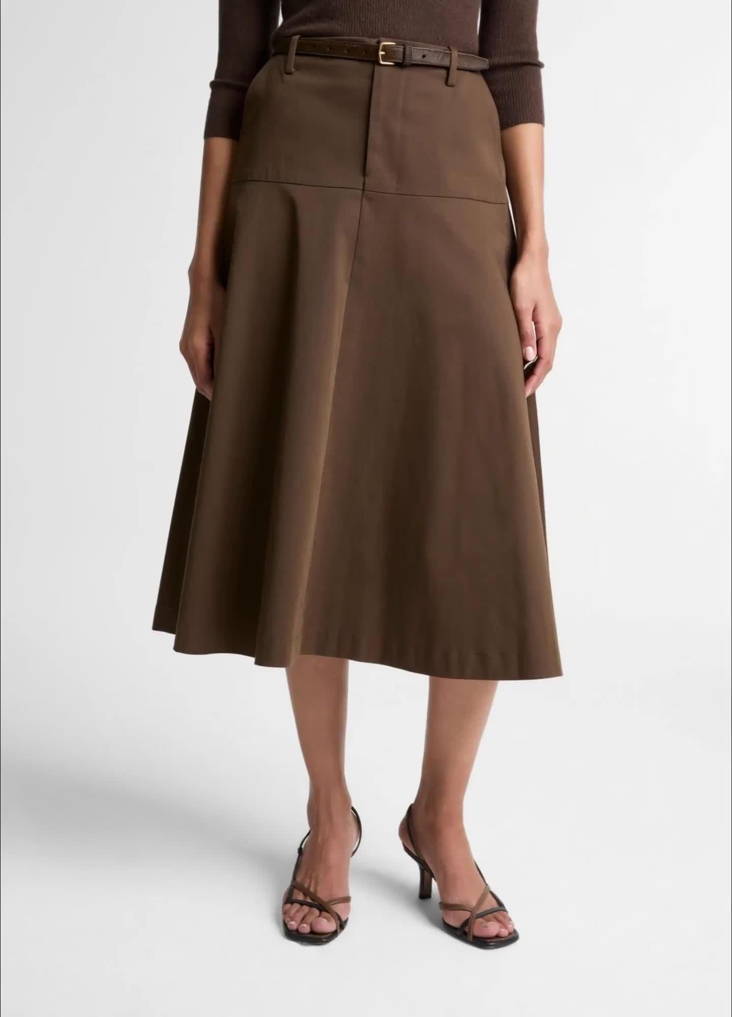 Stretch-Cotton Twill Utility Full Skirt image number 0