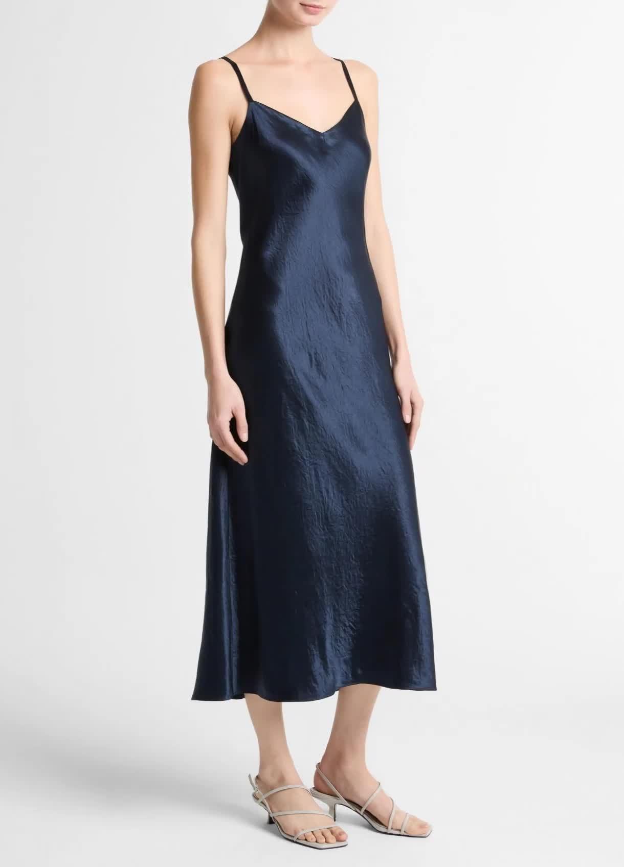 Satin V-Neck Slip Dress image number 0