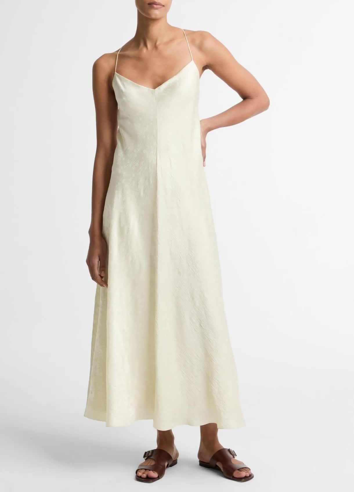 Floral Jacquard Satin Slip Dress image number 0