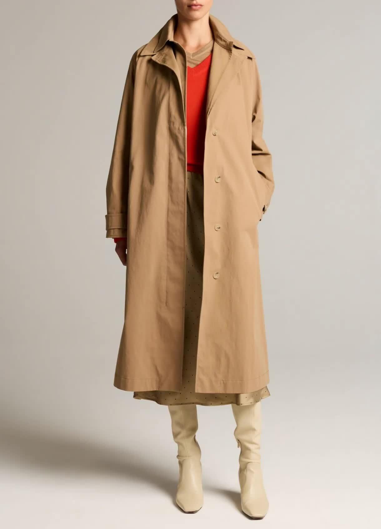 Double-Collar Cotton-Blend Trench Coat image number 0
